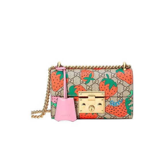 Gucci - Padlock Gg Strawberry Small Shoulder Bag - Picture 1 of 7